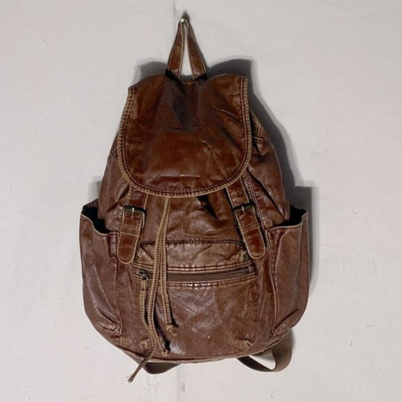 Vintage Y2K Mossimo Brown Faux Leather Backpack main image 9